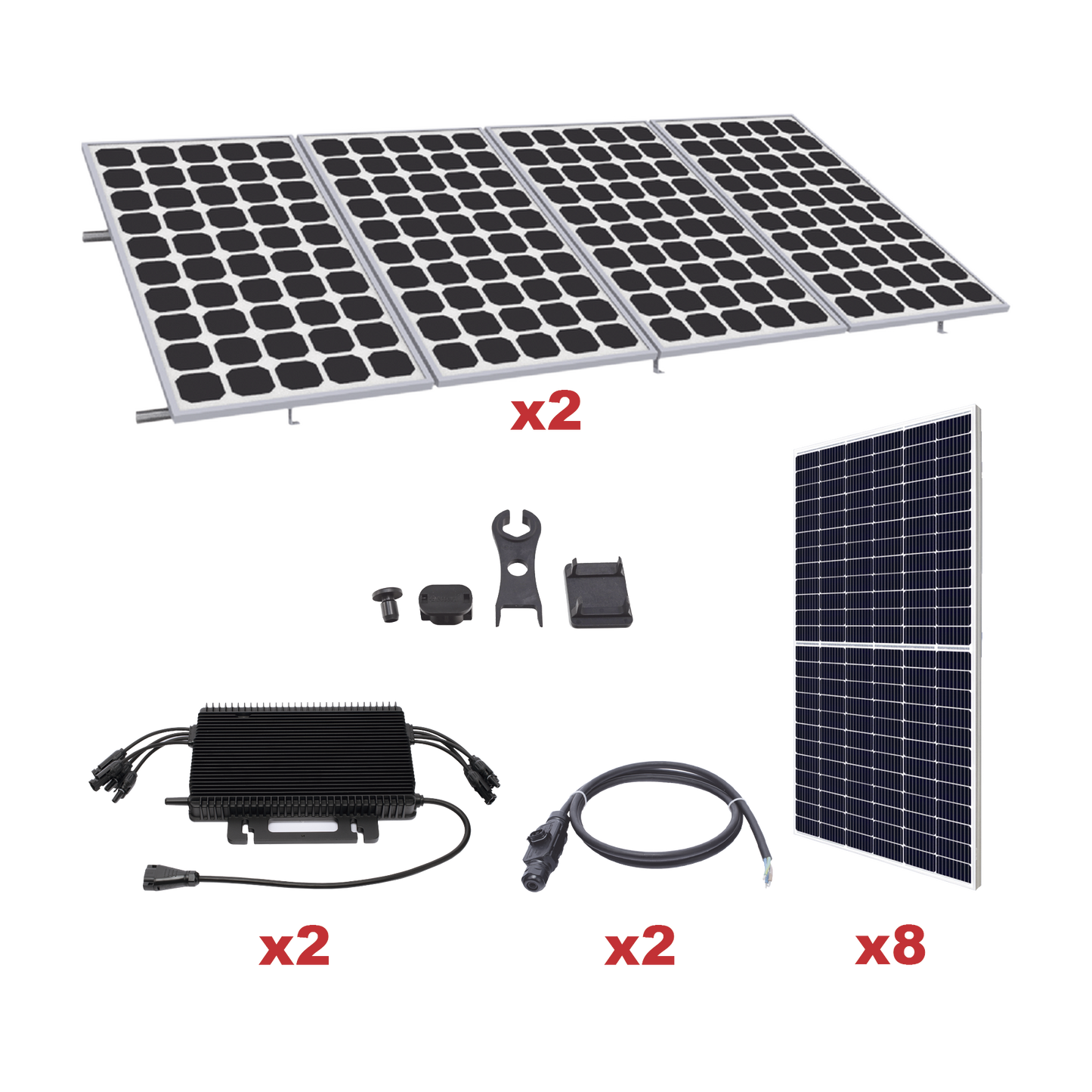 Kit Solar para InterconexiÃ³n de 4.4KW de Potencia Pico 220Vcc con Microinversor y 8 MÃ³dulos de 550 W (Incluye Montaje )