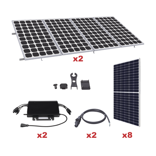 Kit Solar para InterconexiÃ³n de 4.4KW de Potencia Pico 220Vcc con Microinversor y 8 MÃ³dulos de 550 W (Incluye Montaje )