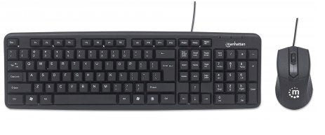 178464 Kit teclado y mouse optico de 1000 ppp, teclado con diseño ergonómico y con amplia área de trabajo, Garantia 3 años.