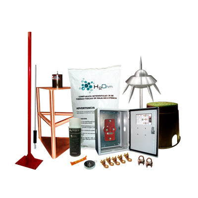 Kit Pararrayo con Accesorios para ProtecciÃ³n de DiÃ¡metro de 200m.