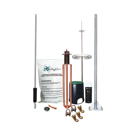 Kit de Pararrayo Dipolo con Electrodo y Accesorios de InstalaciÃ³n para Techo.
