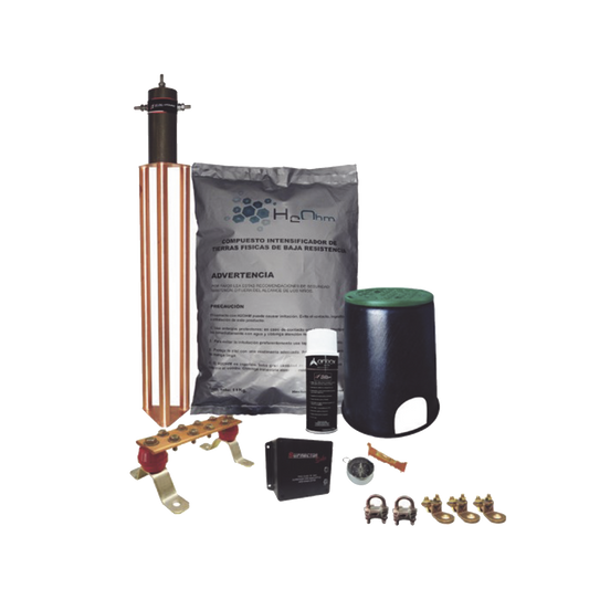 Kit de Tierra FÃ­sica con Electrodo Magnetoactivo de 45 AMP Y Supresor de Picos SOHO