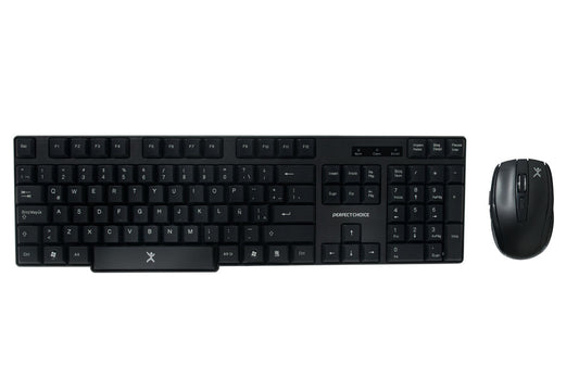 Kit de Teclado y Mouse PERFECT CHOICE , Estándar, Negro, 10 m, 1600 DPI