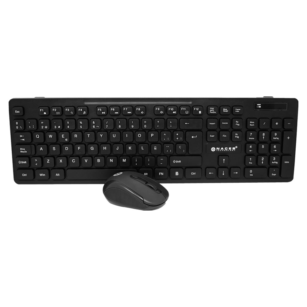 Kit Teclado y Mouse Naceb Technology NA-0123, 104 teclas, Negro, 8 - 10 mts