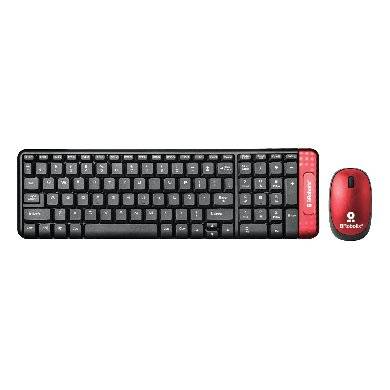 Kit Teclado y Mouse inalámbrico, compacto, Español, Negro/Rojo, 10 m, 6000632 BROBOTIX