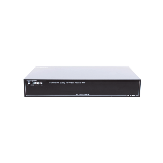 (SOLO RECEPTOR) TRANSCEPTOR ACTIVO DE 16 CANALES / VIDEO+PODER en un solo Cable UTP / 150 metros en 4K, 200 metros en 5 MP/ EnvÃ­a 36 Vcc y Recibe 12 Vcc / TODO INCLUIDO PARA RACK / HD-TVI/CVI/AHD/CVBS / SIN RUIDO / INSTALACIÃ“N LIMPIA.