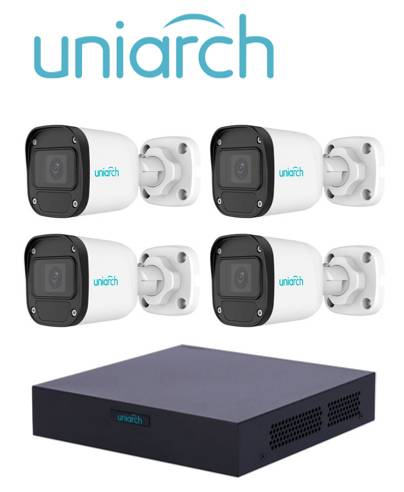 Kit de videovigilancia UNIARCH XVR301-04F/4*UAC-B112-F28, 4, 1920 x 1080 Pixeles
