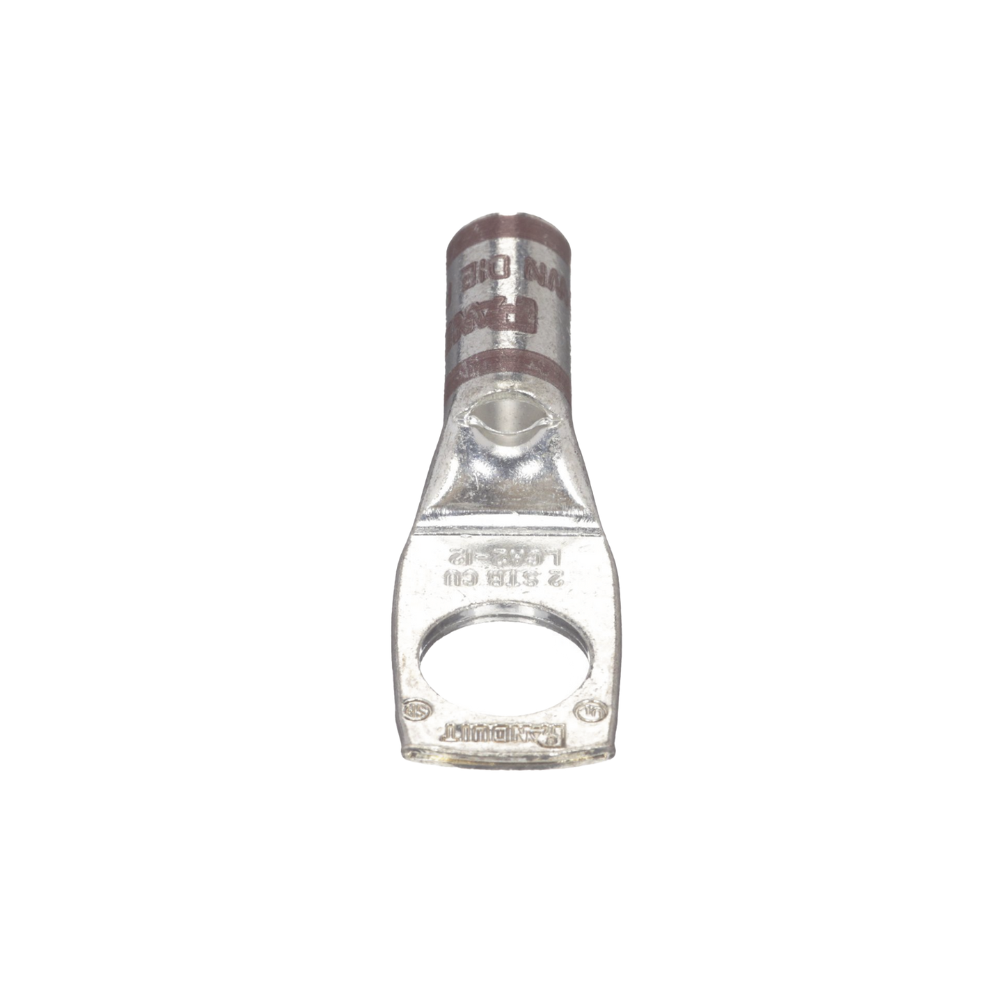 Conector de CompresiÃ³n 66.36 KCMIL para Cable 2 AWG, con Orificio de  1/2". Paquete 25 Piezas