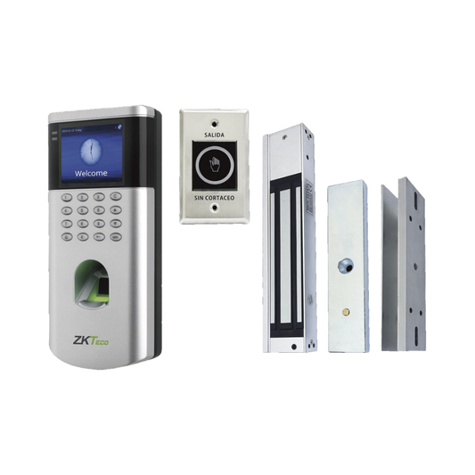 KIT de Control de Acceso LF10/ PUSH / Compatible con ZKBioAccess / 1,500 Usuarios / Chapa magnÃ©tica / BotÃ³n de Salida / Tarjeta de proximidad