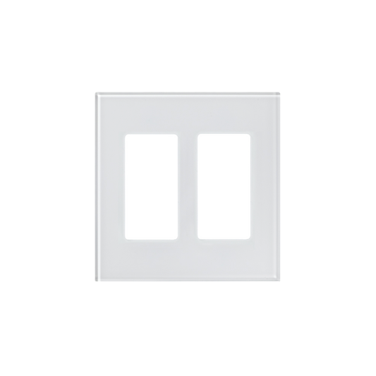 Tapa de cristal para apagador o atenuador, 2 espacios.