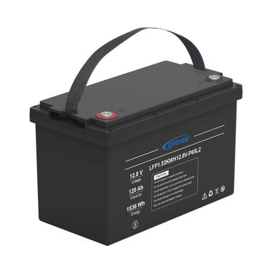 BaterÃ­a de Litio LiFePO4 Ciclo Profundo 12.8Vcc, 120 Ah, 1.53Kwh, para Exterior, Libre de Mantenimiento