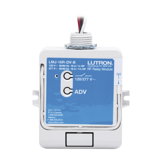 (RadioRA2) Relay control de iluminaciÃ³n, carga 16A, 120/277V, compatible con RadioRA2, RA2Select y RR3.