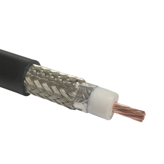 Cable Coaxial 50 Ohm, tipo RG-8 Ultra Flexible, Cobre Trenzado de NÃºcleo, Cinta de Aluminio y Malla de Cobre EstaÃ±ado para el Blindaje, Velocidad de PropagaciÃ³n de 83%, Polietileno.