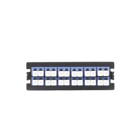 Placa acopladora para Distribuidor de Fibra Óptica LP-ODF-8024, incluye 12 acopladores LC Duplex Para fibra Monomodo | L