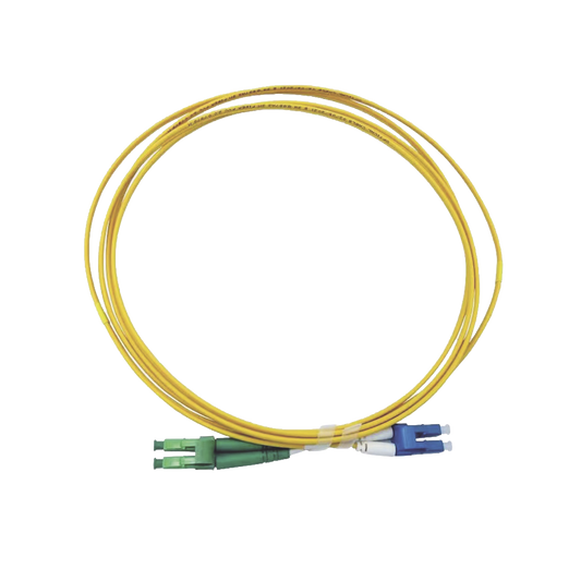 Jumper de Fibra Óptica Monomodo 9/125 LC/UPC-LC/APC, OFNR (Riser), 2.0 mm, Dúplex, amarillo, 3 metros | LINKEDPRO BY EPC
