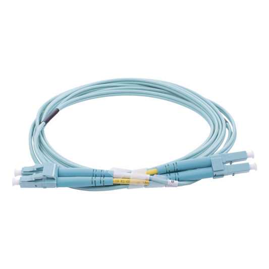 Jumper de Fibra Óptica Multimodo OM4 50/125 LC-LC OFNR (Riser), 2.0 mm, Dúplex, Aqua, 2 metros | LINKEDPRO BY EPCOM