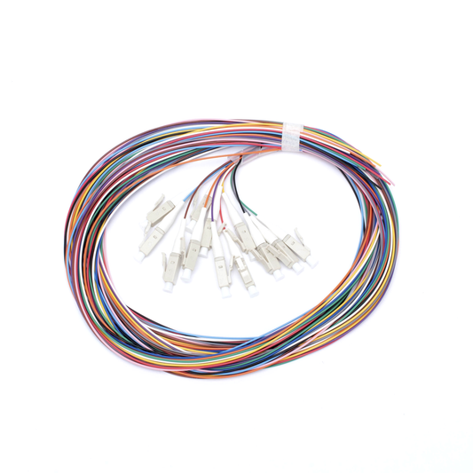 Kit de 12 Pigtails LC Multimodo OM3 50/125, conectores beige, 2 metros | LINKEDPRO BY EPCOM