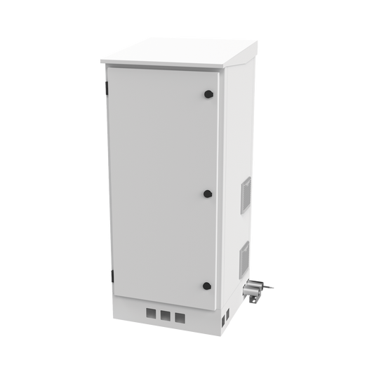 Gabinete de Piso para Exterior con Ventiladores y Termostato con Rack de 19" de 16 U + Espacio para Baterías. | LINKEDPR