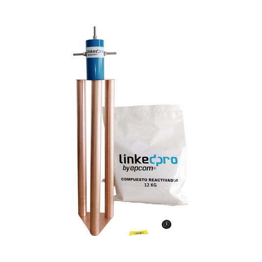 Electrodo para Corriente Máxima de 200 Amp. con Compuesto Mejorador de Terreno | LINKEDPRO BY EPCOM