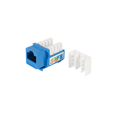 Módulo Jack Keystone Cat5e con terminación 110 (Punchdown) para faceplate - Color Azul