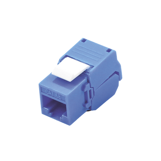 Módulo Jack Keystone Cat5e (toolless), con terminación en ángulo 180 º Color Azul, Compatible con Faceplate y Patchpanel