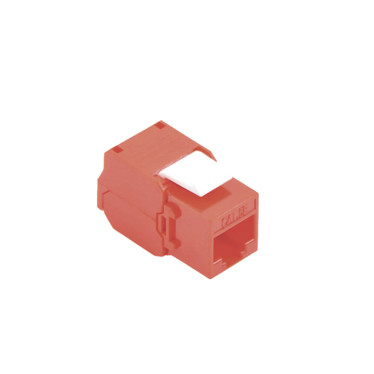 Módulo Jack Keystone Cat5e (toolless), con terminación en ángulo 180 º Color Rojo, Compatible con Faceplate y Patchpanel