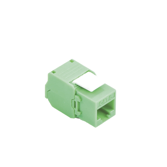 Módulo Jack Keystone Cat6 (toolless), con terminación en ángulo 180 º Color Verde, Compatible con Faceplate y Patchpanel