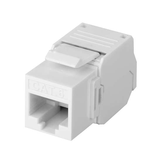 Módulo Jack Keystone Cat6 (toolless), con terminación en ángulo 180 º Color Blanco, Compatible con Faceplate y Patchpane