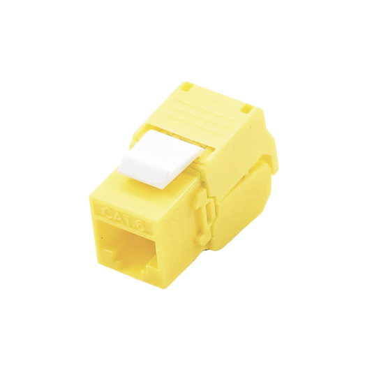 Módulo Jack Keystone Cat6 (toolless), con terminación en ángulo 180 º Color Amarillo, Compatible con Faceplate y Patchpa