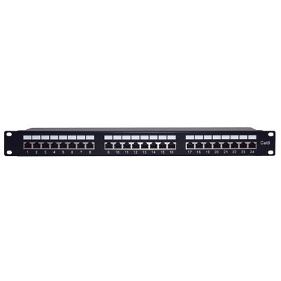 Panel de parcheo de impacto (110) Blindado (STP) de 24 puertos Cat6, 19in