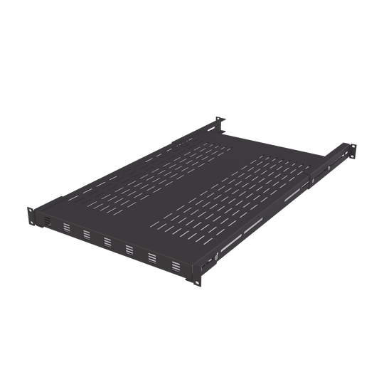 Charola Ventilada para Soportar Equipos en Rack, Profundidad Ajustable de 495 a 965 mm, 1U, Color Negro | LINKEDPRO BY E