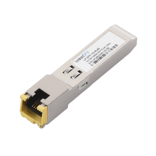 Transceptor Óptico SFP a RJ45 / Auto negociación 10/100/1000 Mbps / Conector RJ45 / 1000BASE-T / Distancia de hasta 100 