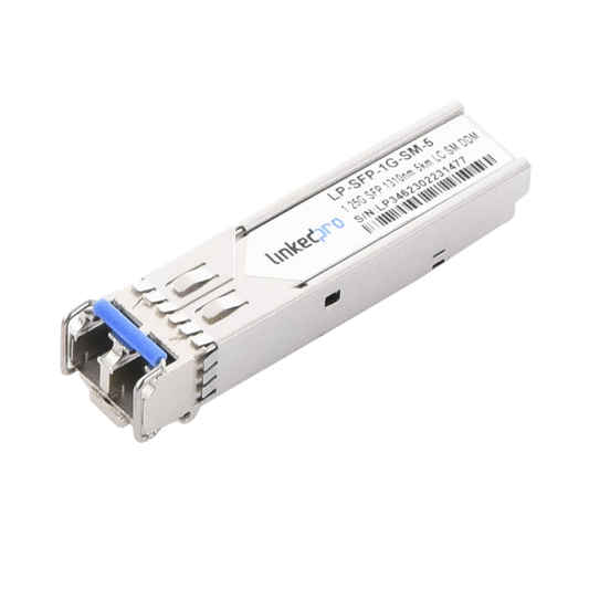 Transceptor Óptico SFP (Mini-Gbic) / Monomodo 1310 nm / 1.25 Gbps / 1000BASE / Conectores LC/UPC Dúplex / DDM / Hasta 5 