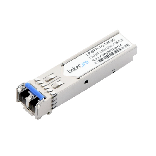 Transceptor Óptico SFP (Mini-Gbic) / Monomodo 1310 nm / 1.25 Gbps / 1000BASE-EX / Conectores LC/UPC Dúplex / DDM / Hasta