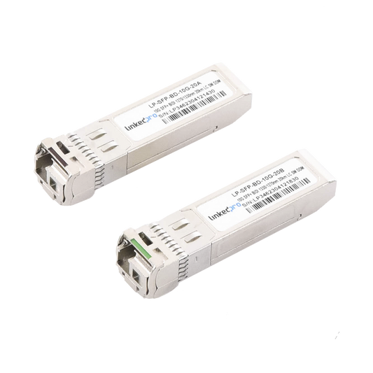 Transceptores Ópticos Bidireccionales SFP+ (Mini-Gbic) / Monomodo 1270 & 1330 nm / 10 Gbps / 1000BASE-BX / Conector LC/U