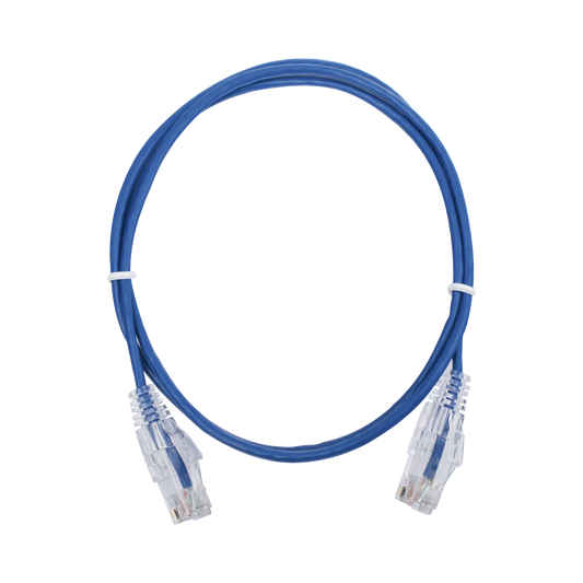 Cable de Parcheo Slim UTP Cat6 - 1 metro, Azul, DiÃ¡metro Reducido (28 AWG)