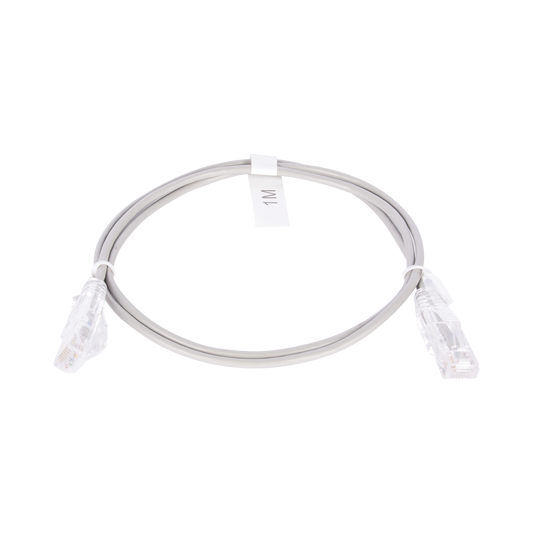 Cable de Parcheo Slim UTP Cat6 - 1 metro, Gris, Diámetro Reducido (28 AWG) | LINKEDPRO BY EPCOM