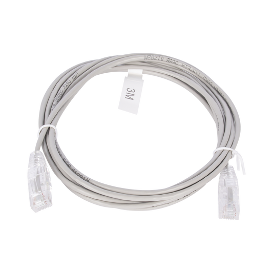 Cable de Parcheo Slim UTP Cat6 - 3 m Gris Diámetro Reducido (28 AWG) | LINKEDPRO BY EPCOM