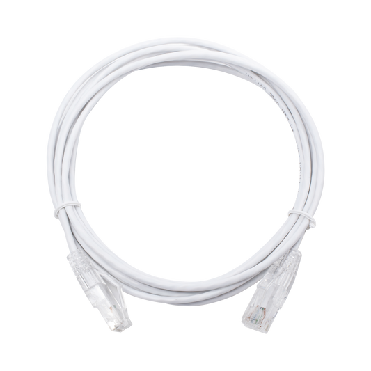 Cable de Parcheo Slim UTP Cat6 - 3 m Blanco DiÃ¡metro Reducido (28 AWG)