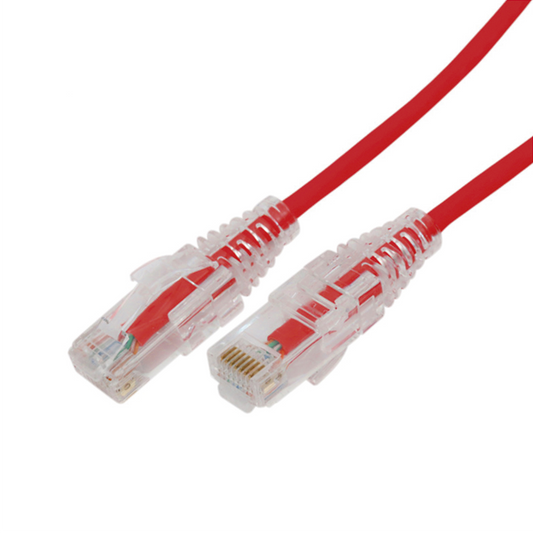 Cable de Parcheo Slim UTP Cat6A - 2 m Rojo, Diámetro Reducido (28 AWG) | LINKEDPRO BY EPCOM