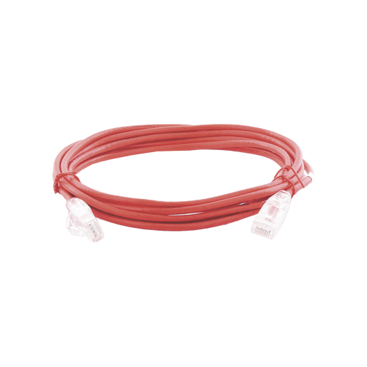 Cable de Parcheo Slim UTP Cat6A - 3 m Rojo, Diámetro Reducido (28 AWG) | LINKEDPRO BY EPCOM