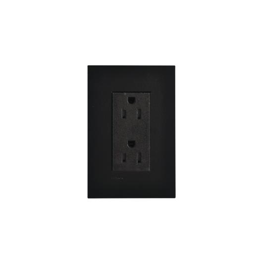 Tomacorriente, receptaculo, color negro, 15A.