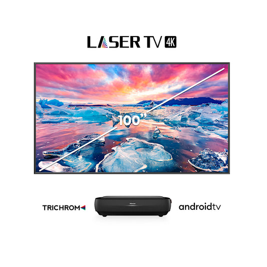 Laser TV Hisense 100L9G, 100 pulgadas, 4K Smart HDR, Android *Incluye pantalla de proyección e instalación*