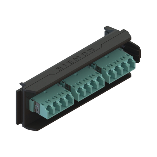 Placa Acopladora LightVerse, 6 Conectores Dúplex LC/UPC, Acepta hasta 12 fibras Multimodo OM3 y OM4 (No Shuttered)