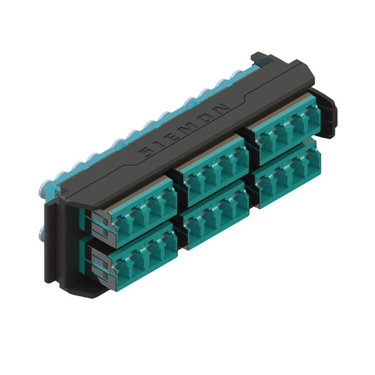 Placa Acopladora LightVerse, 12 Conectores Dúplex LC/UPC, Acepta hasta 24 fibras Multimodo OM3 y OM4 (No Shuttered)