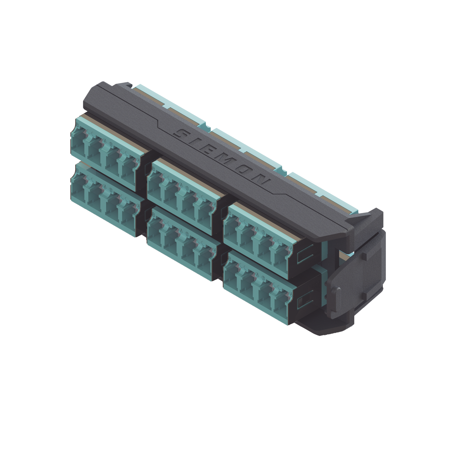 Placa Acopladora LightVerse, 12 Conectores Dúplex LC/UPC "Shuttered", Acepta hasta 24 fibras Multimodo 0M3 y OM4