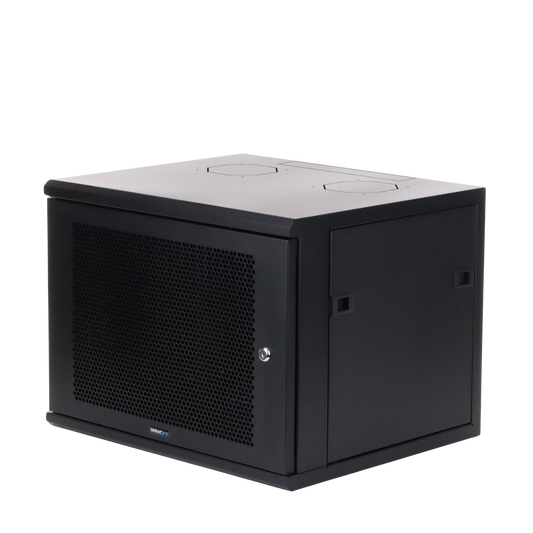 Gabinete Linkedpro de Montaje en Pared, de 19in, Puerta Perforada, 6 UR, 340 mm de Profundidad, Color Negro | LINKEDPRO 