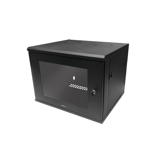 Gabinete de Montaje en Pared, Con Puerta de Cristal, de 19in, 6UR, Color Negro | LINKEDPRO BY EPCOM
