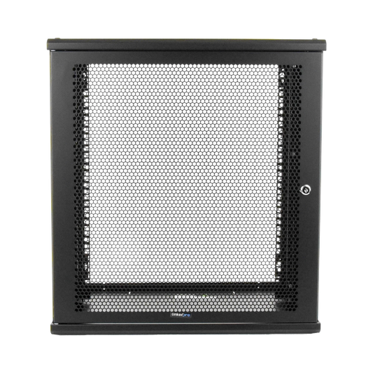 Gabinete Linkedpro de Montaje en Pared, 19in, Puerta Perforada, 12 UR, 450 mm de Profundidad, Color Negro | LINKEDPRO BY