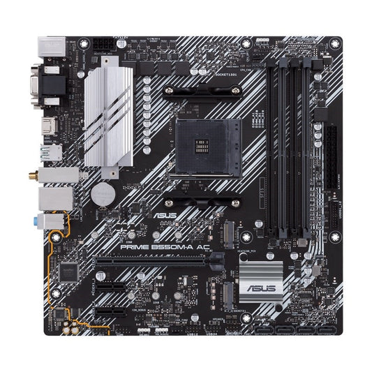 Tarjeta Madre ASUS Micro ATX PRIME B550M-A AC, S-AM4, AMD B550, HDMI, 128GB DRR4, WIFI, para AMD